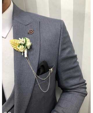 Abito uomo, grigio - Con gilet doppiopetto