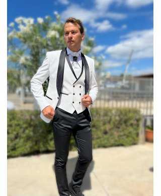 Smoking uomo con gilet - Bianco
