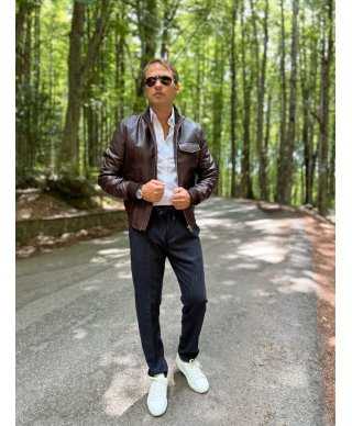 Eleganckie Spodnie Męskie w Cienkie Paski - Made in Italy