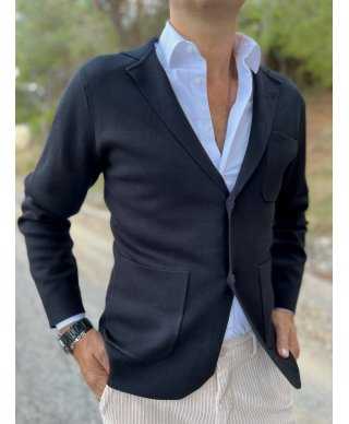 Cardigan nero con bottoni - Key Jey
