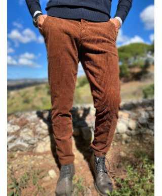 Pantaloni uomo in velluto marrone - Paul Miranda