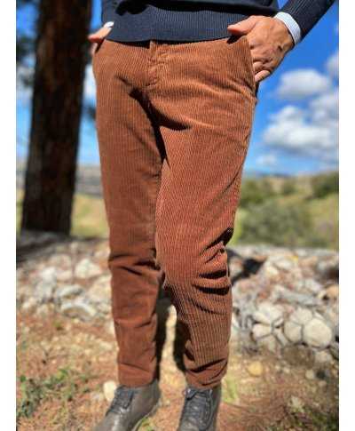 Pantaloni uomo in velluto marrone - Paul Miranda