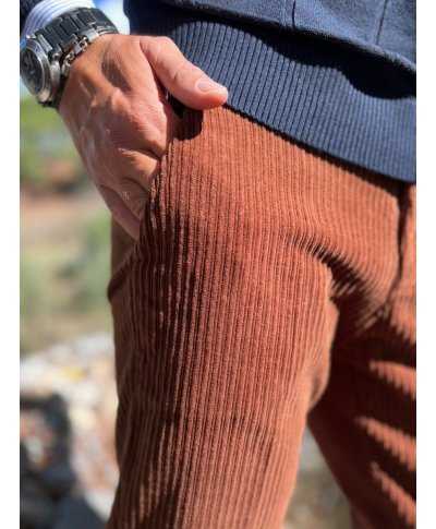 Pantaloni uomo in velluto marrone - Paul Miranda