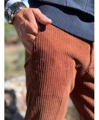 Pantaloni uomo in velluto marrone - Paul Miranda