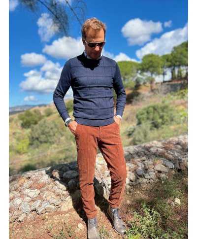 Pantaloni uomo in velluto marrone - Paul Miranda