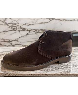 Buty męskie, model chukka - Brązowe - Zamszowe - Made in Italy