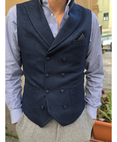 Panciotto uomo - In tessuto denim - Gilet Slim