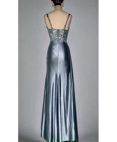 Vestito da cerimonia a sirena - Azzurro polvere