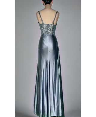 Vestito da cerimonia a sirena - Azzurro polvere