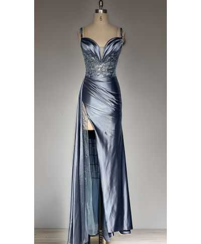 Vestito da cerimonia a sirena - Azzurro polvere