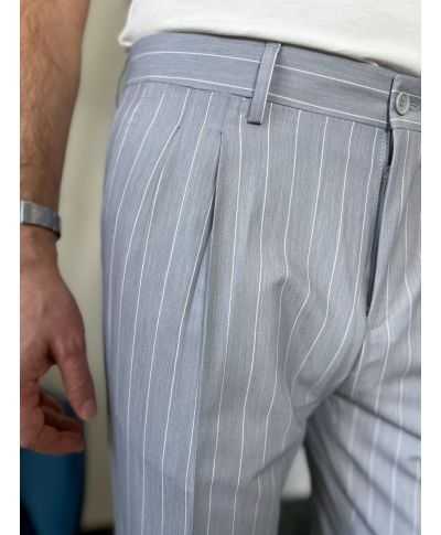 Pantaloni uomo gessato grigio Paul Miranda - Kurtis