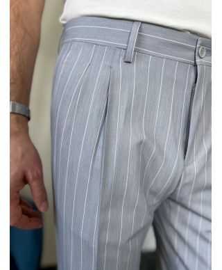 Pantaloni uomo gessato grigio Paul Miranda - Kurtis