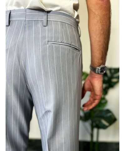 Pantaloni uomo gessato grigio Paul Miranda - Kurtis