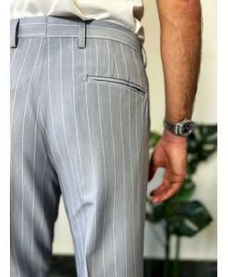Pantaloni uomo gessato grigio Paul Miranda - Kurtis