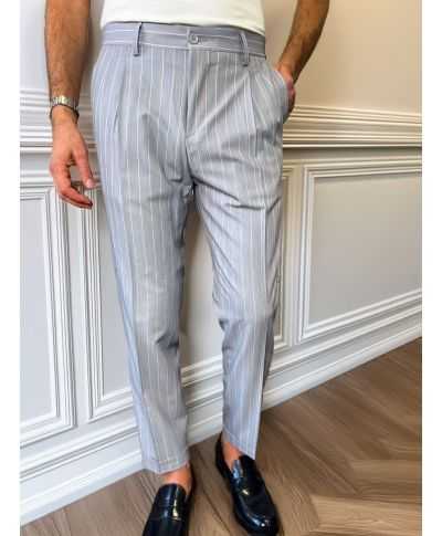 Pantaloni uomo gessato grigio Paul Miranda - Kurtis