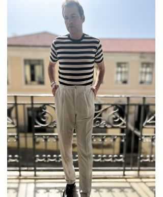 Maglietta a righe nere e beige - Paul Miranda