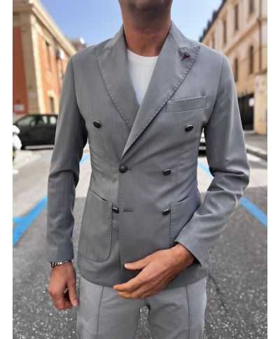 Giacca uomo doppiopetto grigio