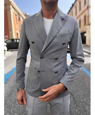 Giacca uomo doppiopetto grigio