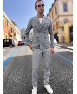 Giacca uomo doppiopetto grigio