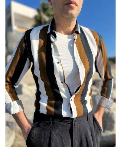 Koszula męska w paski - Stripe