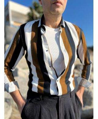 Koszula męska w paski - Stripe