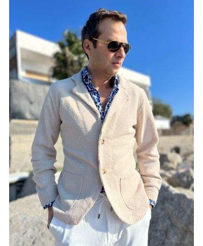 Cardigan uomo beige chiaro - Pollock