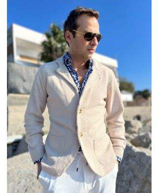 Cardigan uomo beige chiaro - Pollock