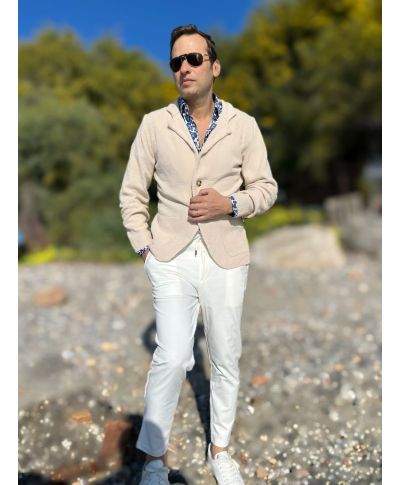 Cardigan uomo beige chiaro - Pollock