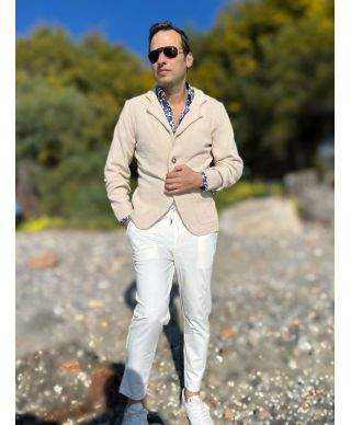 Cardigan uomo beige chiaro - Pollock