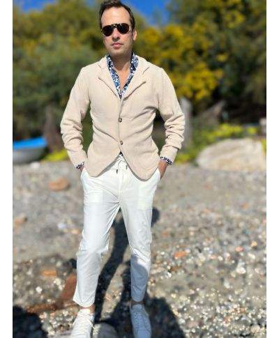 Cardigan uomo beige chiaro - Pollock