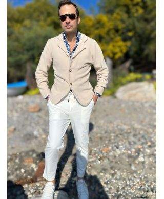 Cardigan uomo beige chiaro - Pollock