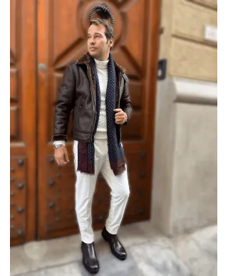 Giubbotto uomo, in eco montone - Vestibilità slim, marrone