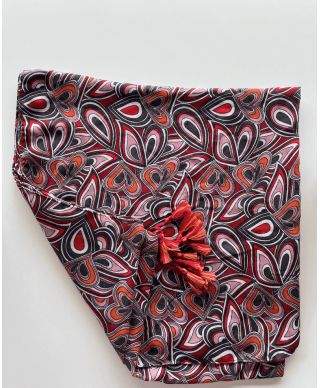 Pashmina invernale, unisex - bordeaux nera e rossa