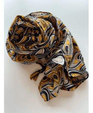 Pashmina invernale, unisex - Senape e nero