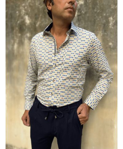 copia di Camicia uomo - Fantasia teschi- Collo classico