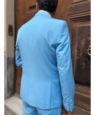 Smoking męski jasnoniebieski - Slim fit  - Napoli