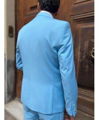Smoking męski jasnoniebieski - Slim fit  - Napoli
