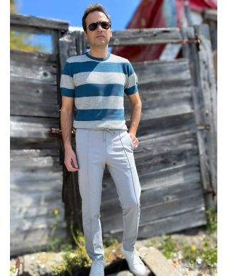 Jasnoszare spodnie Pantalaccio Paul Miranda