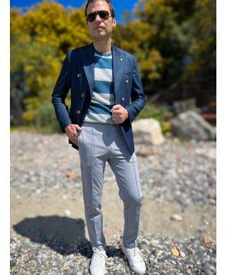 Jasnoszare spodnie Pantalaccio Paul Miranda