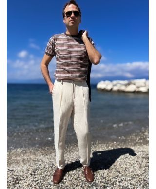 Stylowa koszulka męska w paski – idealna na lato - Wygoda i design w jednym