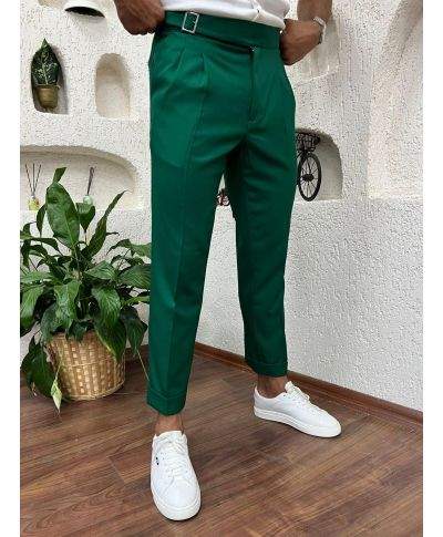 Zielone męskie spodnie cropped – Cruz