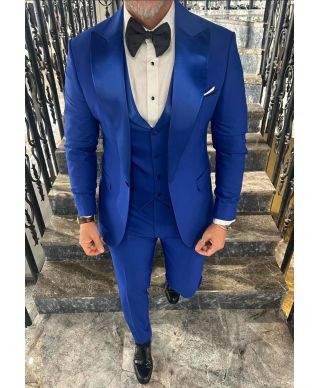 Ekskluzywny Smoking Męski Royal Blue – Model Battista
