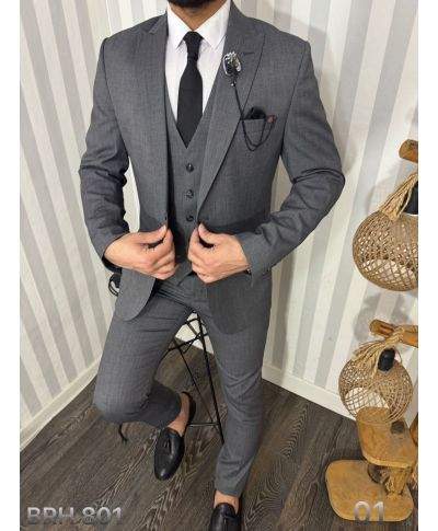 Garnitur Męski Cortina – Trzyczęściowy Komplet Slim Fit z Kamizelką