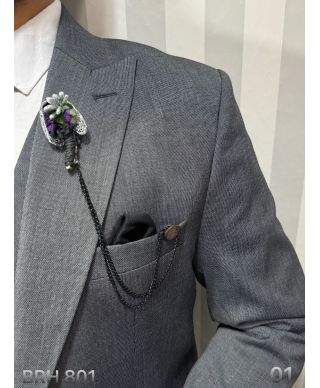 Garnitur Męski Cortina – Trzyczęściowy Komplet Slim Fit z Kamizelką
