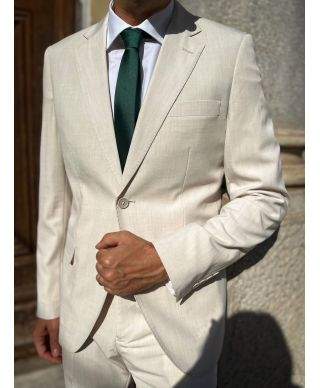 Stylowy garnitur męski - Kolor panna -Tom - Fason regular