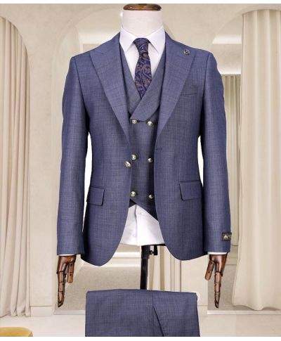 Elegancki garnitur męski z kamizelką na lato – Slim fit, dostępny w wielu kolorach