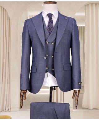 Elegancki garnitur męski z kamizelką na lato – Slim fit, dostępny w wielu kolorach