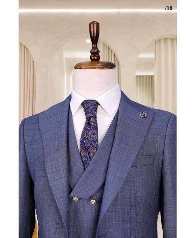 Elegancki garnitur męski z kamizelką na lato – Slim fit, dostępny w wielu kolorach