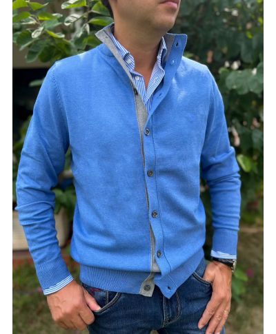 Cardigan uomo, abbottonato - Colore azzurro