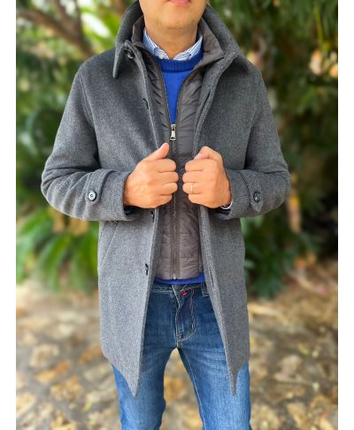 Cappotto uomo, Blu - Pettorina staccabile
